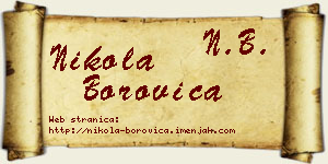 Nikola Borovica vizit kartica